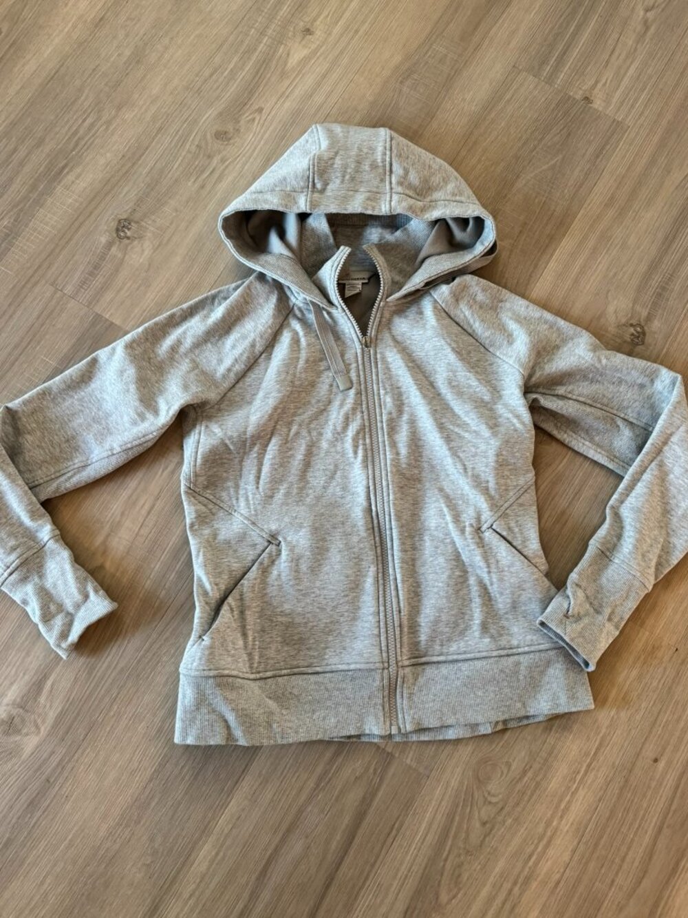 ATHLETA Triumph Hoodie Grey Medium PETITE sweatshirt zip